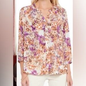NYDJ Floral Pintuck Blouse - Newberry Springs